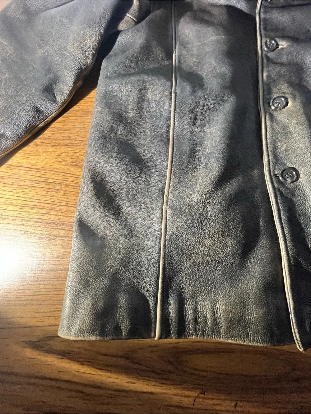 Vintage Andrew Marc Wilsons Leather Distressed Brown Leather Jacket MENS L 74847